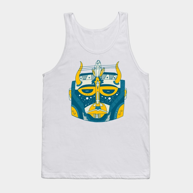 Retro Wave African Mask No 8 Tank Top by kenallouis